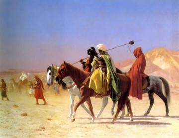 ジャン・レオン・ジェローム Painting - 砂漠を渡るアラブ人 ギリシャ・アラビアのオリエンタリズム ジャン・レオン・ジェローム